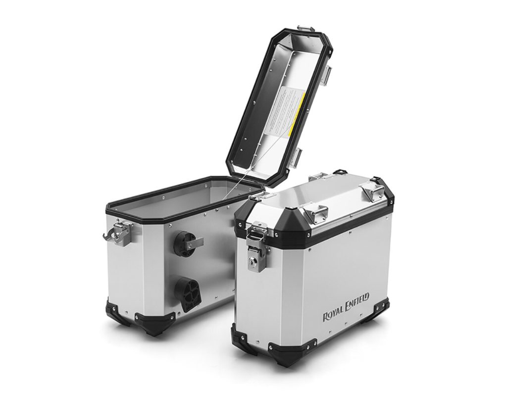 Silver Adventure Panniers Bullmenn Motors Royal Enfield