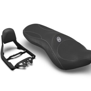 Black Deluxe Touring Dual Seat and Backrest Kit