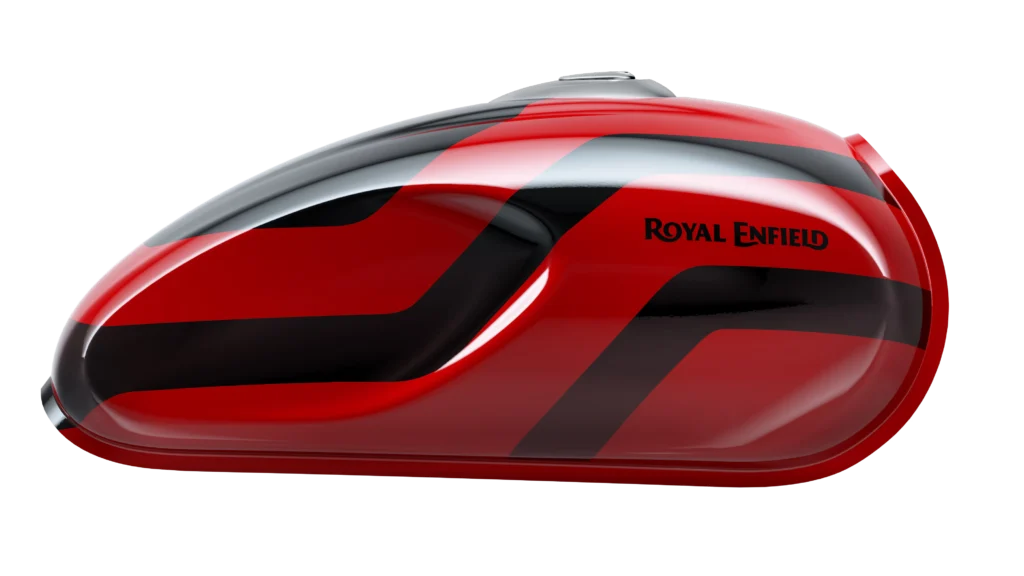 Royal Enfield Hunter 350 London Red petrol tank – Bullmenn Dealer Coimbatore