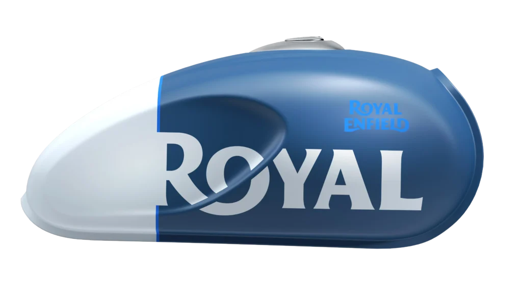 Royal Enfield Hunter 350 Rebel Blue petrol tank – Bullmenn Dealer Coimbatore