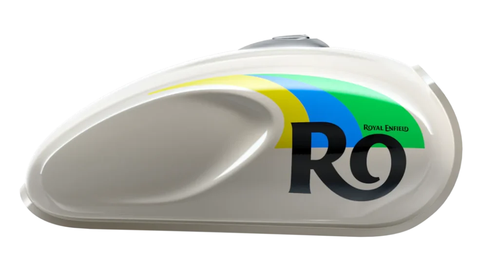 Royal Enfield Hunter 350 Rio White petrol tank – Bullmenn Dealer Coimbatore