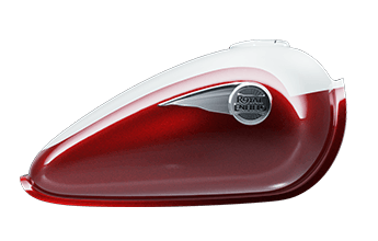 Royal Enfield Super Meteor 650 Celestial Red petrol tank – Bullmenn Dealer Coimbatore