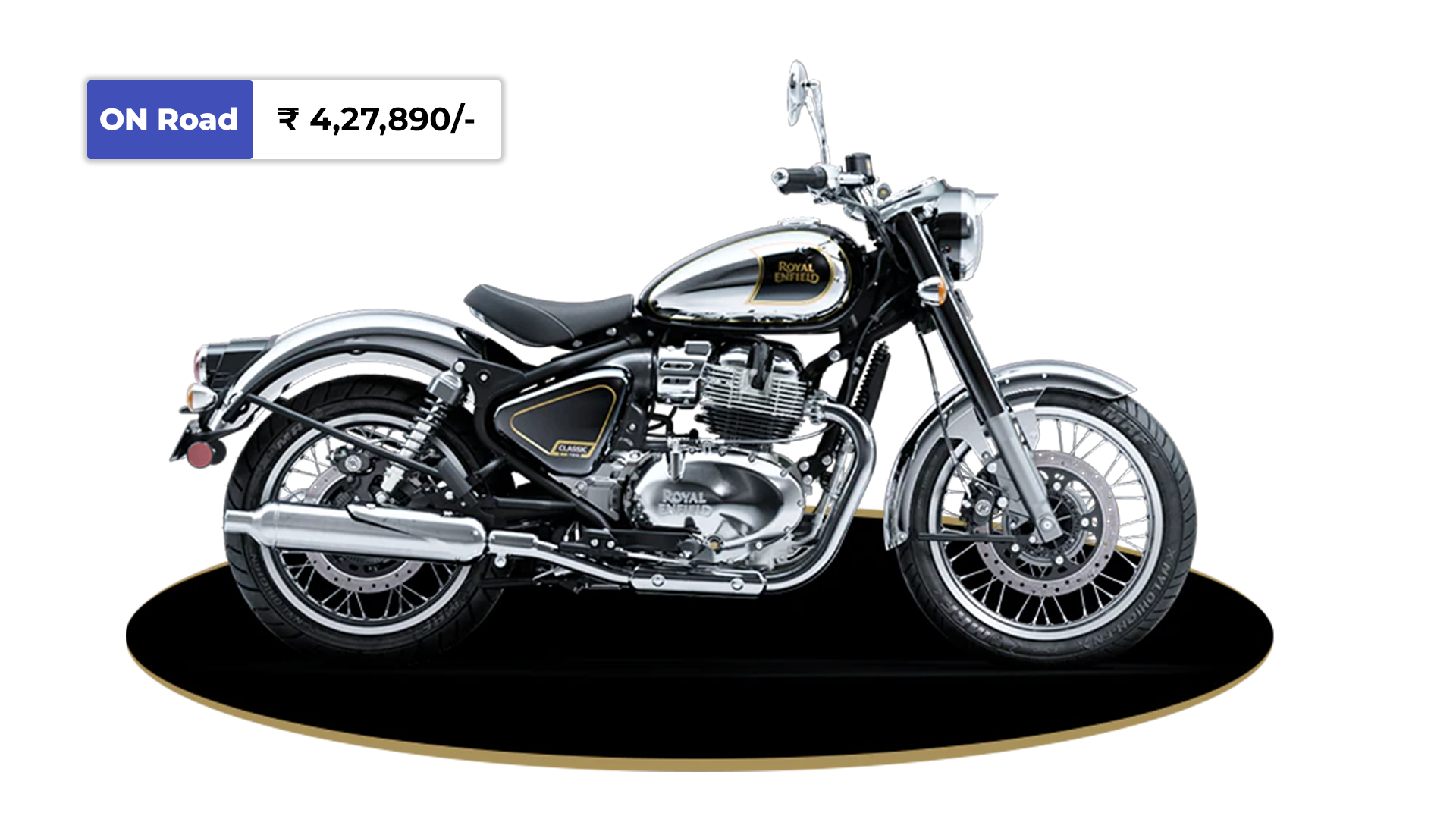 Royal Enfield Classic 650 Black Chrome On-Road Price ₹4,27,890 in Bullmenn Motors Coimbatore