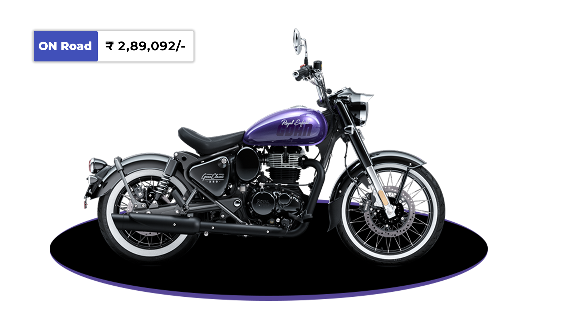 Royal Enfield Goan Classic 350 Dual Tone Purple Haze On-Road Price ₹2,89,092 in Bullmenn Motors