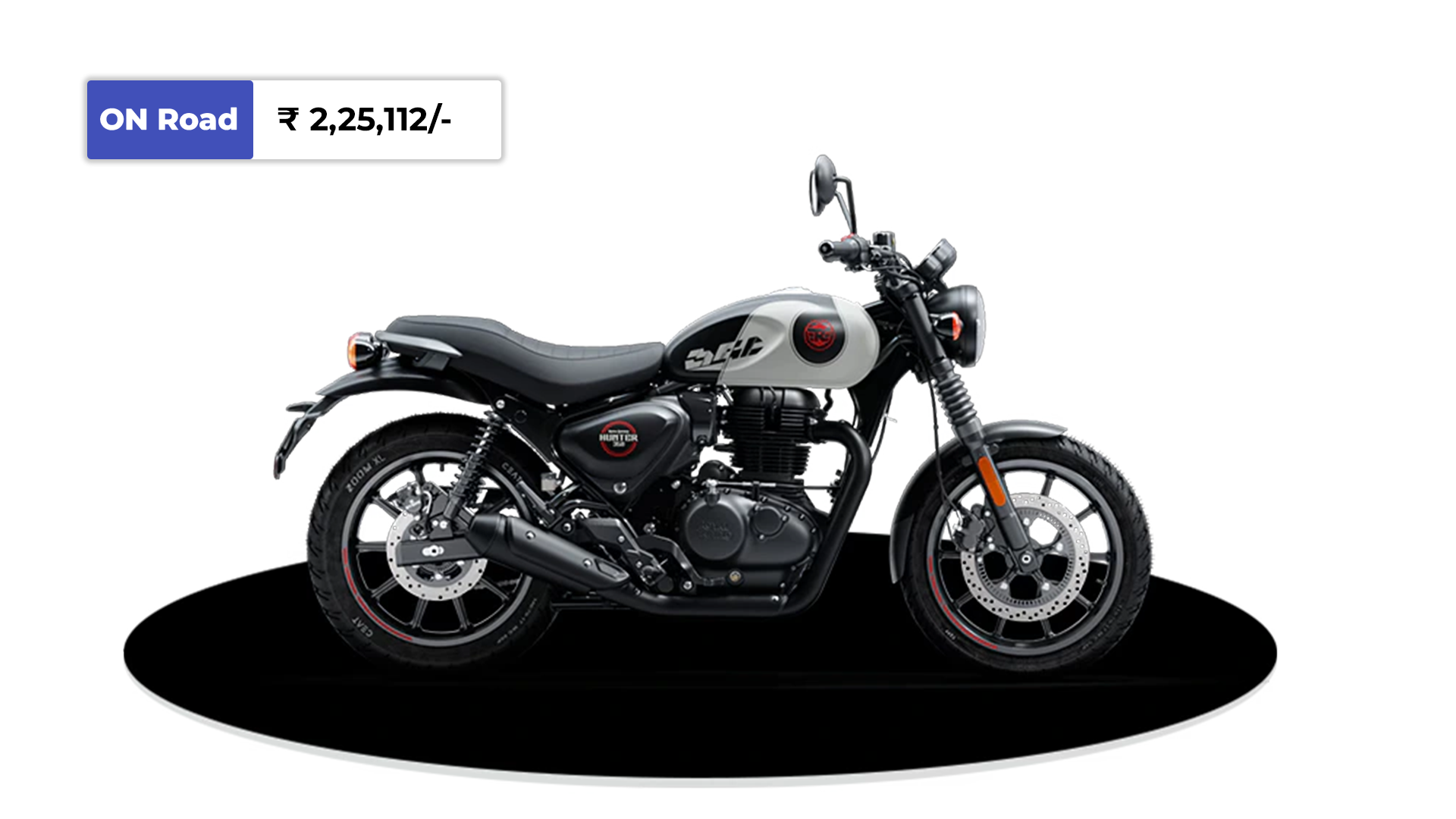 Royal Enfield Hunter 350 Tokyo Black On-Road Price ₹2,25,112 in Bullmenn Motors Coimbatore