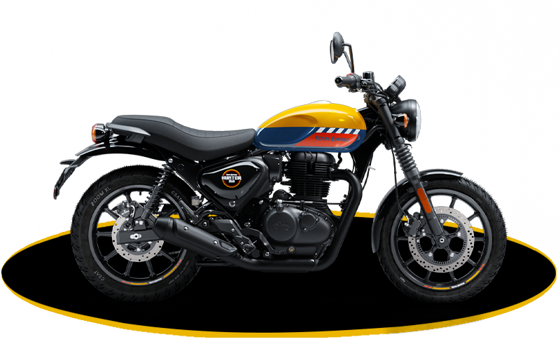Royal Enfield Hunter 350 Mumbai Yellow Petrol Tank – Bullmenn Dealer Coimbatore