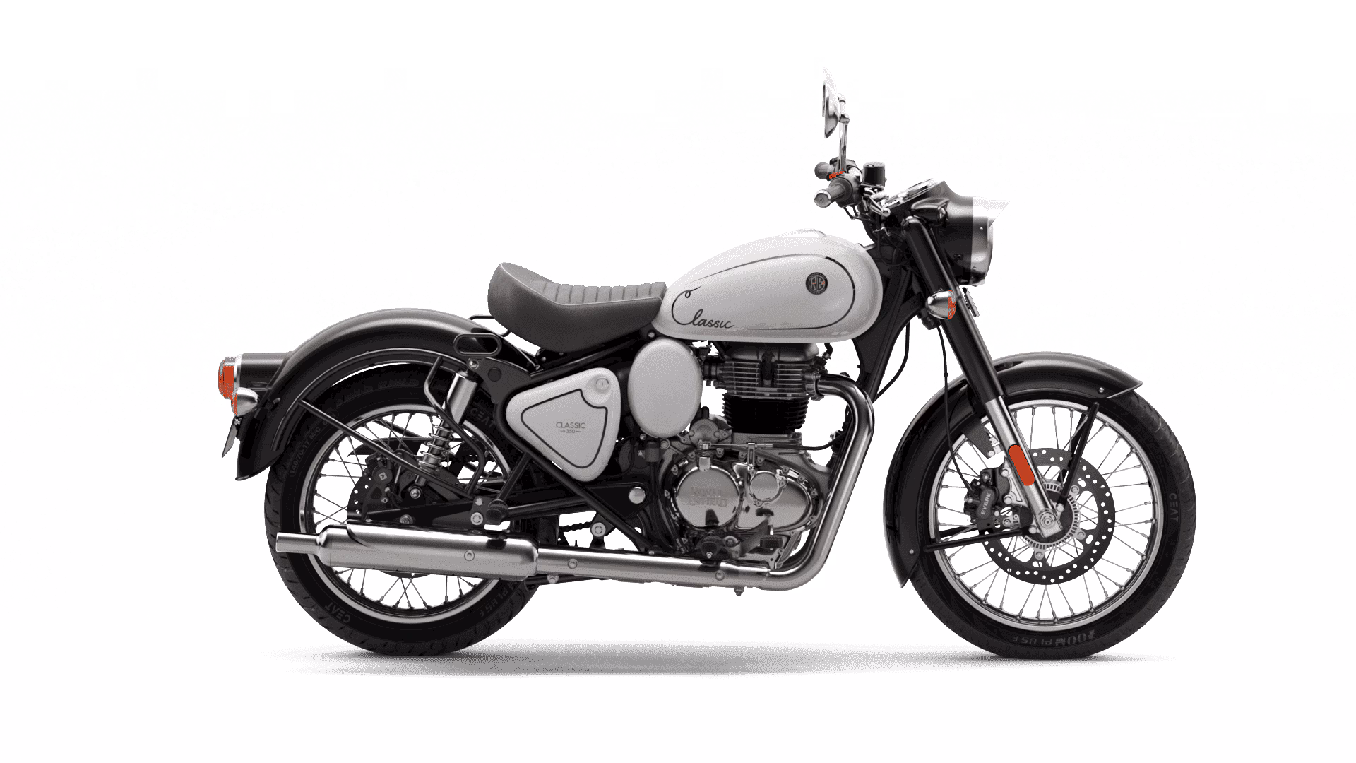 Royal Enfield Classic 350cc Signature White is available at Bullmenn Motor.