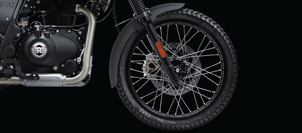 Royal Enfield Himalayan 440 front wheel and disc brake